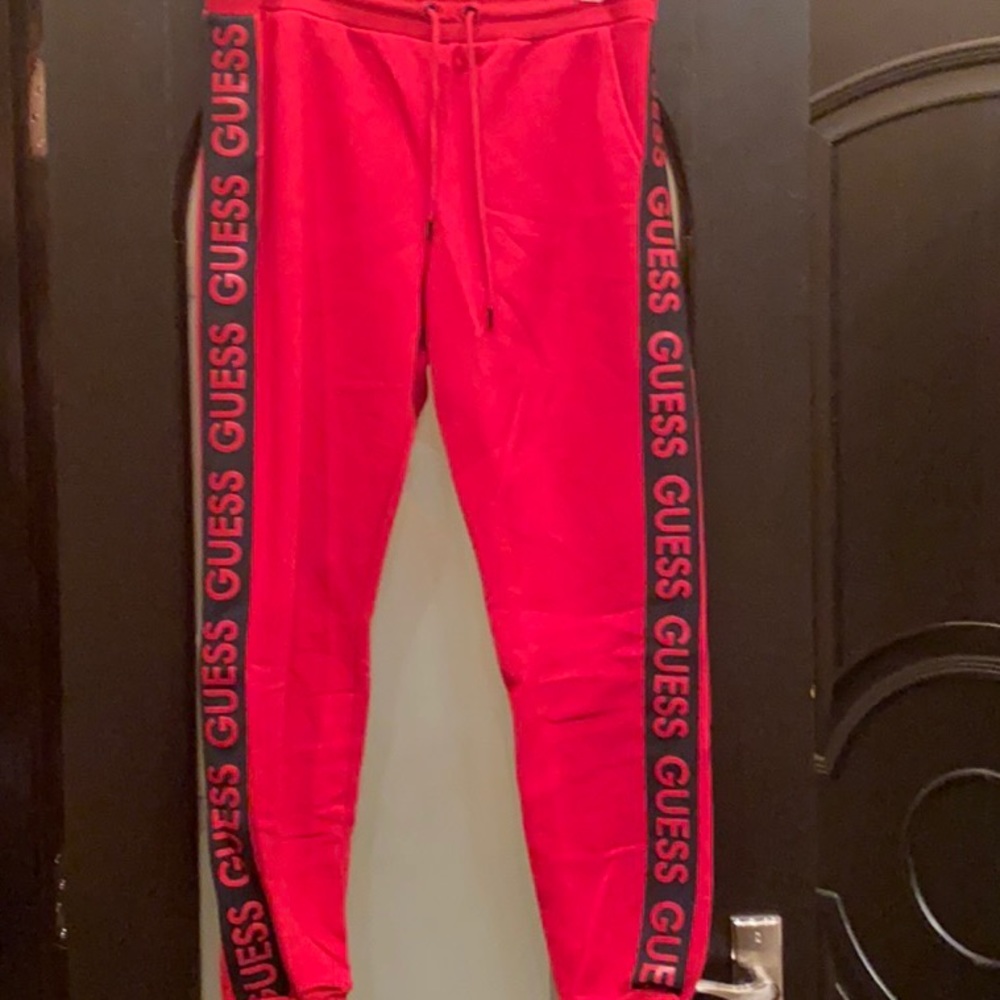 Guess red joggers